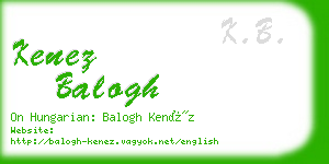 kenez balogh business card